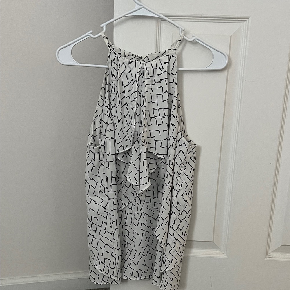 Banana Republic Black and White Geometric Blouse